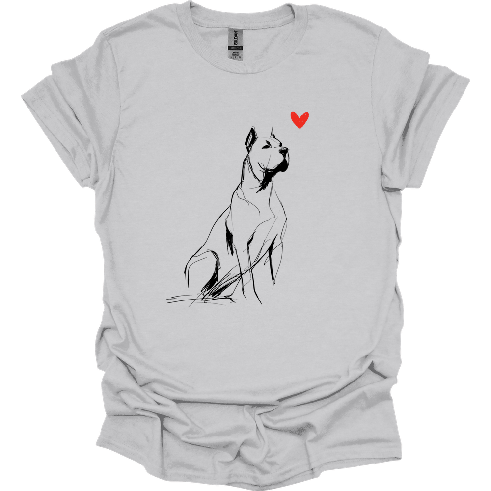 Cane Corso - Sketch Dog T-Shirt - Ice Grey