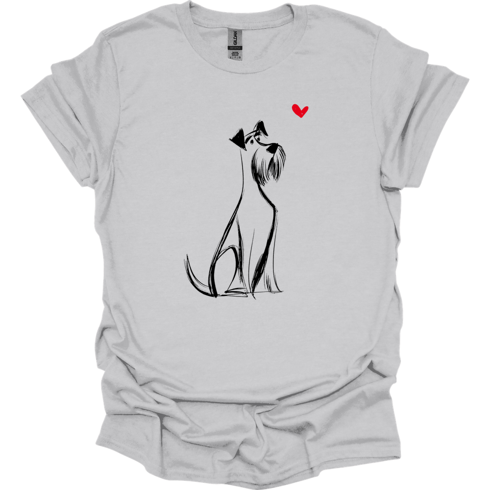 Giant Schnauzer - Sketch Dog T-Shirt - Ice Grey
