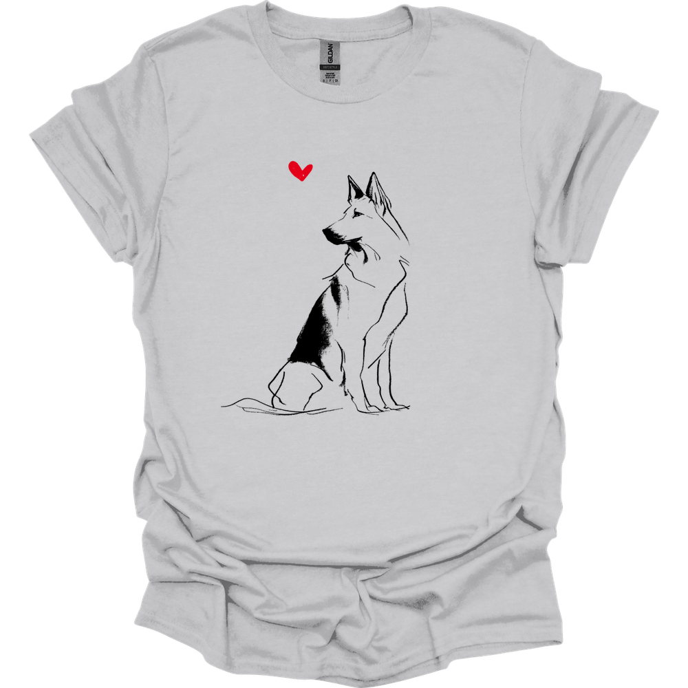 Dutch Shepherd - Sketch Dog T-Shirt - Ice Grey