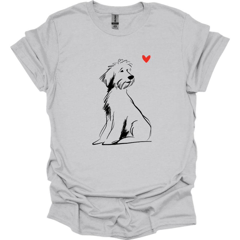 Portuguese Water Dog - Sketch Dog T-Shirt - Ice Grey