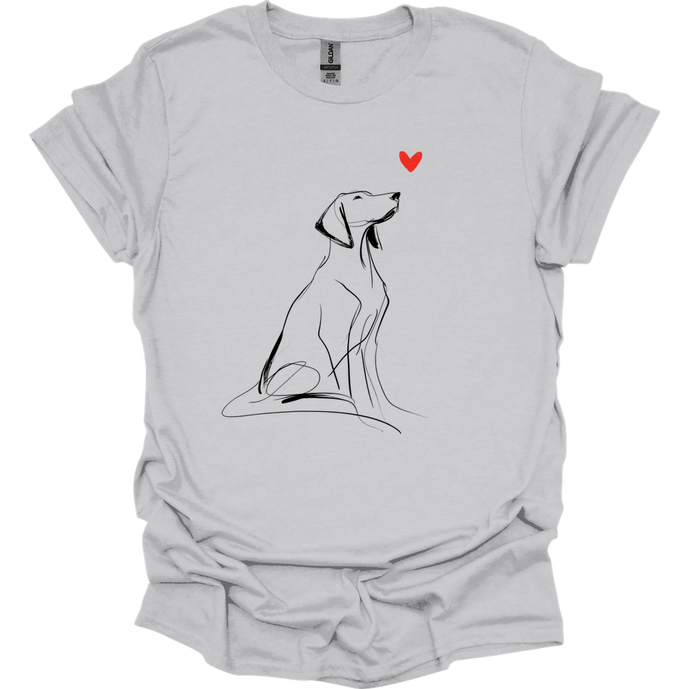 Vizsla - Sketch Dog T-Shirt - Ice Grey
