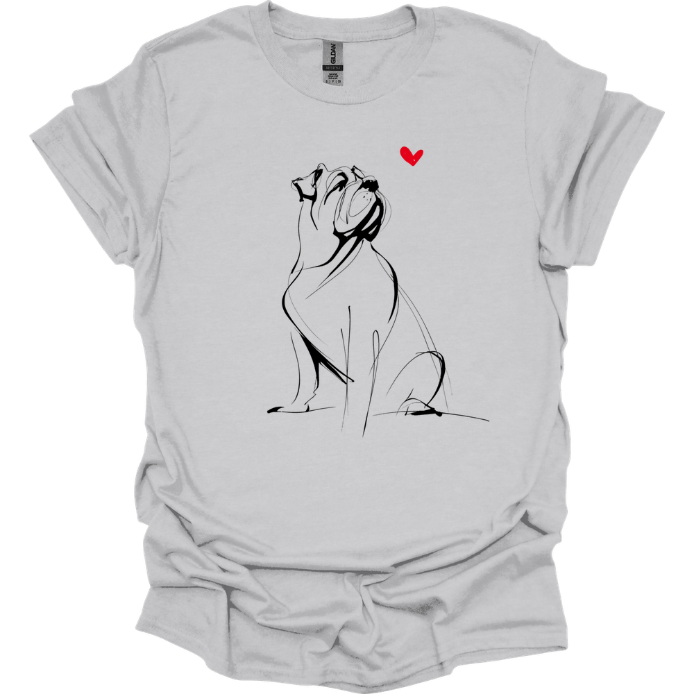 Mastiff - Sketch Dog T-Shirt - Ice Grey