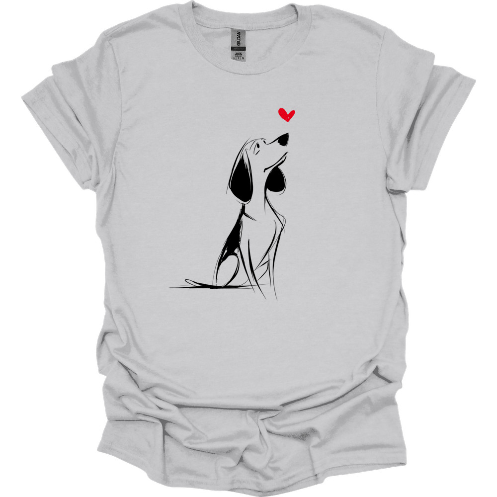 Beagle - Sketch Dog T-Shirt - Ice Grey