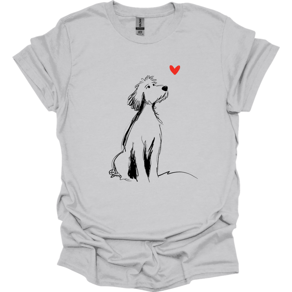 Golden Doodle - Sketch Dog T-Shirt - Ice Grey
