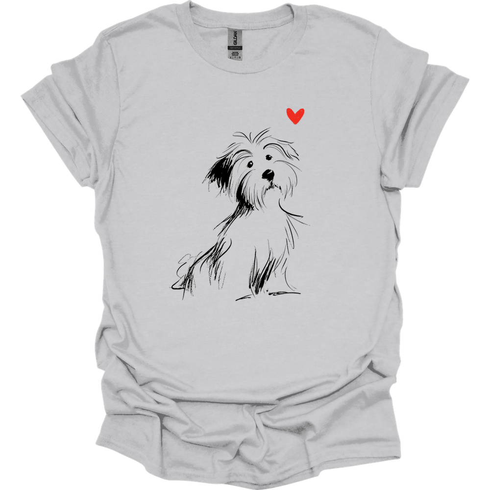 Havanese - Sketch Dog T-Shirt - Ice Grey