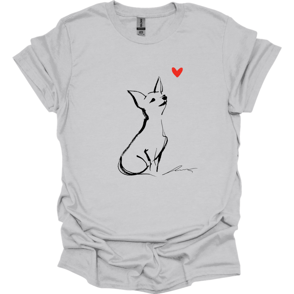 Chihuahua - Sketch Dog T-Shirt - Ice Grey