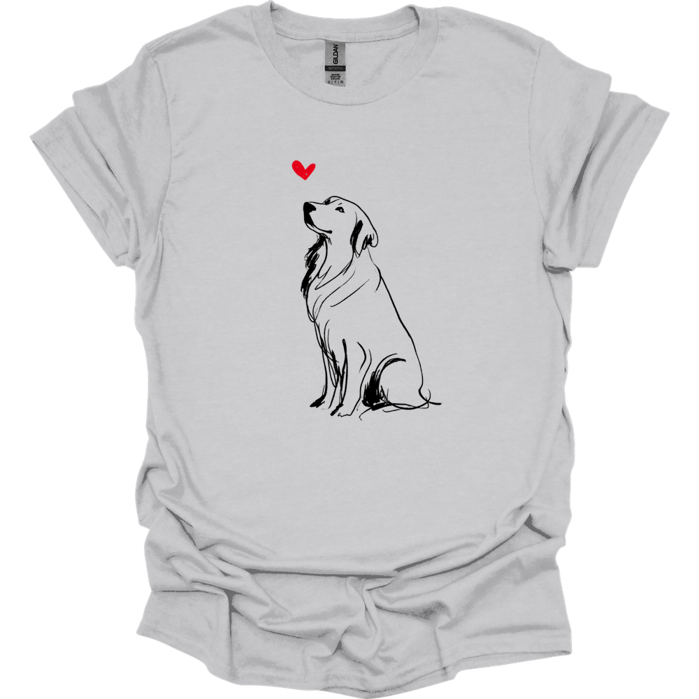 Golden Retriever - Sketch Dog T-Shirt - Ice Grey