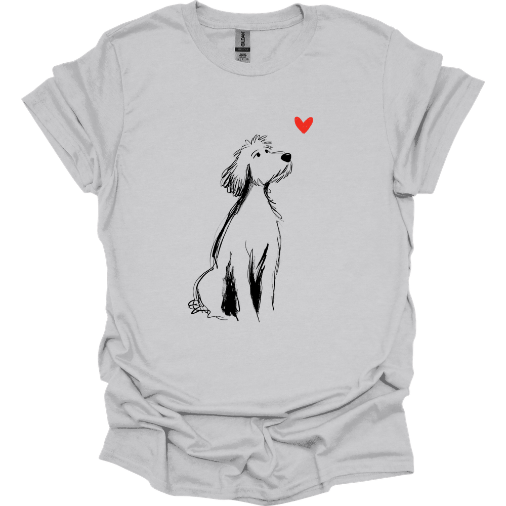Golden Doodle - Sketch Dog T-Shirt - Ice Grey
