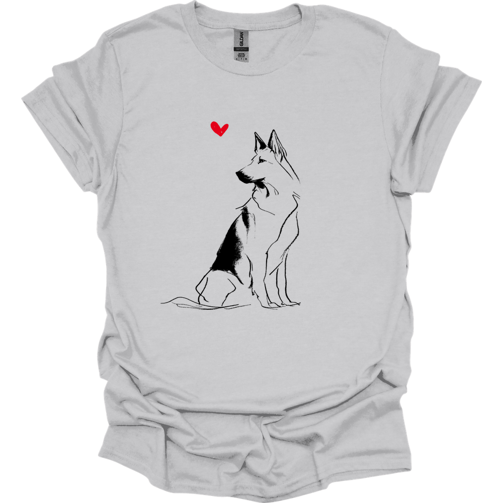 Dutch Shepherd - Sketch Dog T-Shirt - Ice Grey