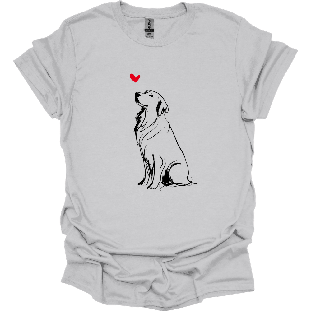 Golden Retriever - Sketch Dog T-Shirt - Ice Grey