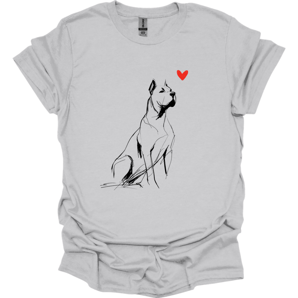 Cane Corso - Sketch Dog T-Shirt - Ice Grey