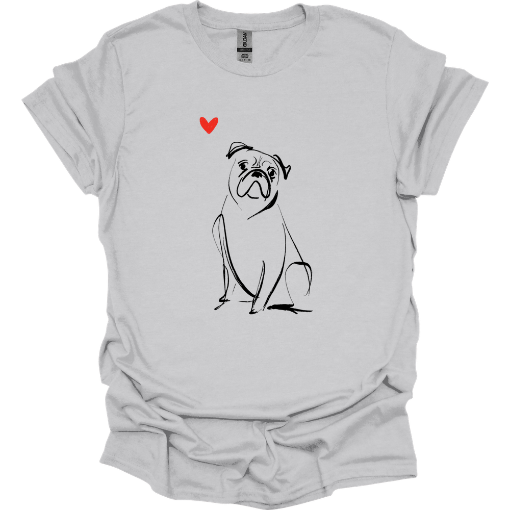 Boxer - Sketch Dog T-Shirt - Ice Grey