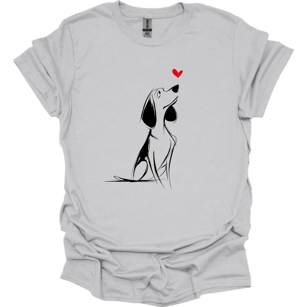 Beagle - Sketch Dog T-Shirt - Ice Grey