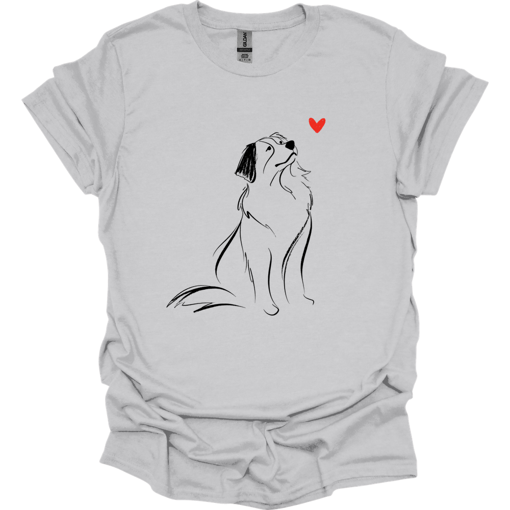 Bernese Mountain Dog - Sketch Dog T-Shirt - Ice Grey