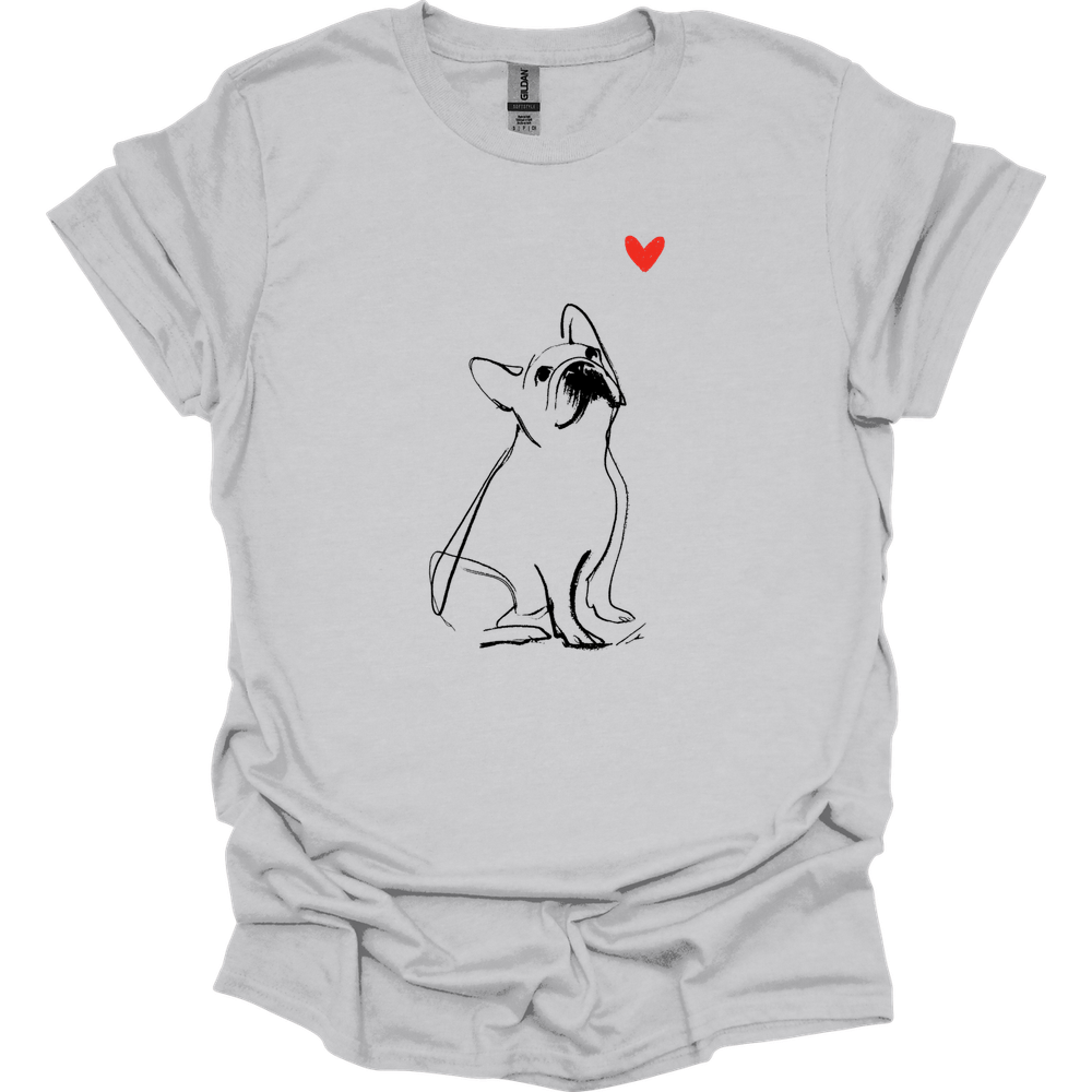 French Bulldog - Sketch Dog T-Shirt - Ice Grey