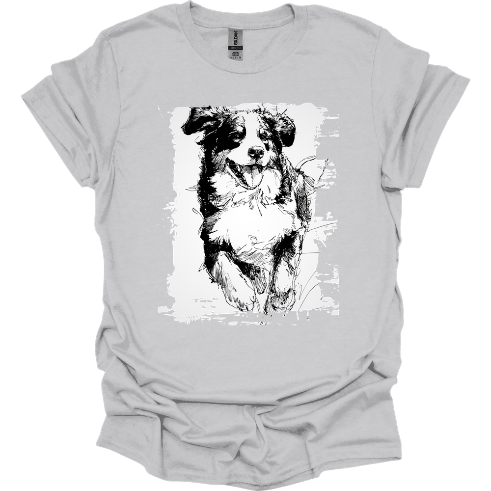 Bernese Mountain Dog - Running Dog T-Shirt - Ice Grey