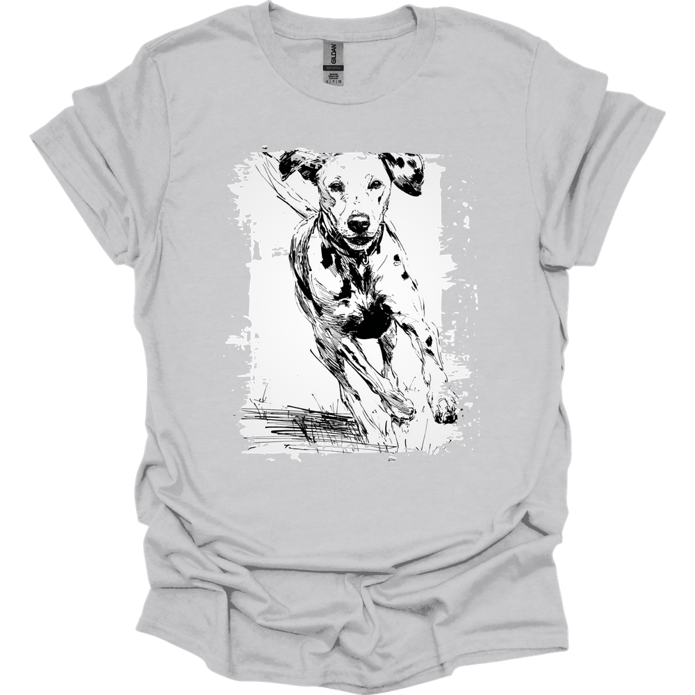 Dalmatian - Running Dog T-Shirt - Ice Grey