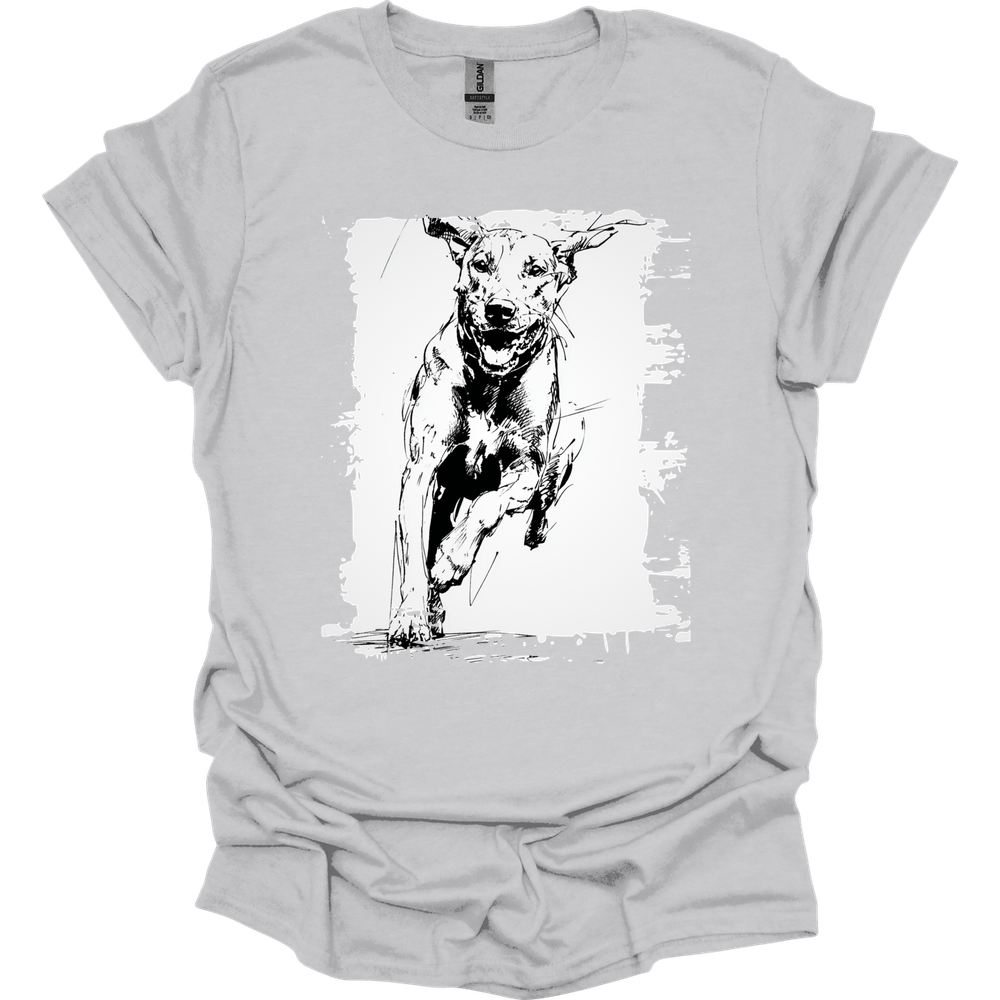 Rhodesian Ridgeback - Running Dog T-Shirt - Ice Grey