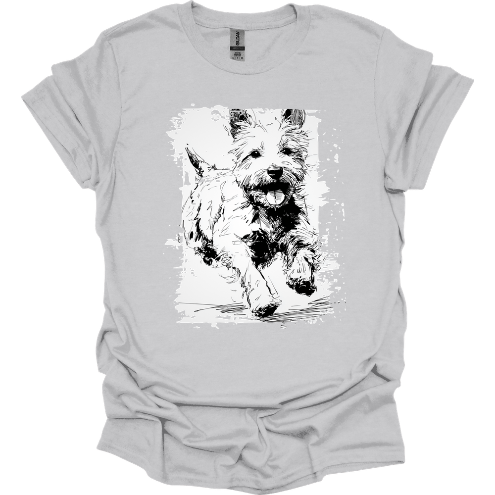 West Hightland White Terrier - Running Dog T-Shirt - Ice Grey