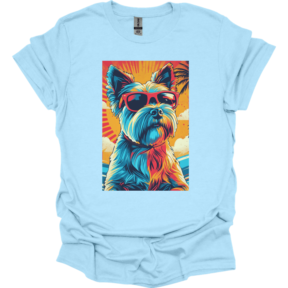 Yorkshire Terrier - Summer Dog T-Shirt - Light Blue