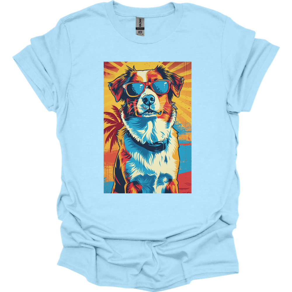 Miniature American Shepherd - Summer Dog T-Shirt - Light Blue