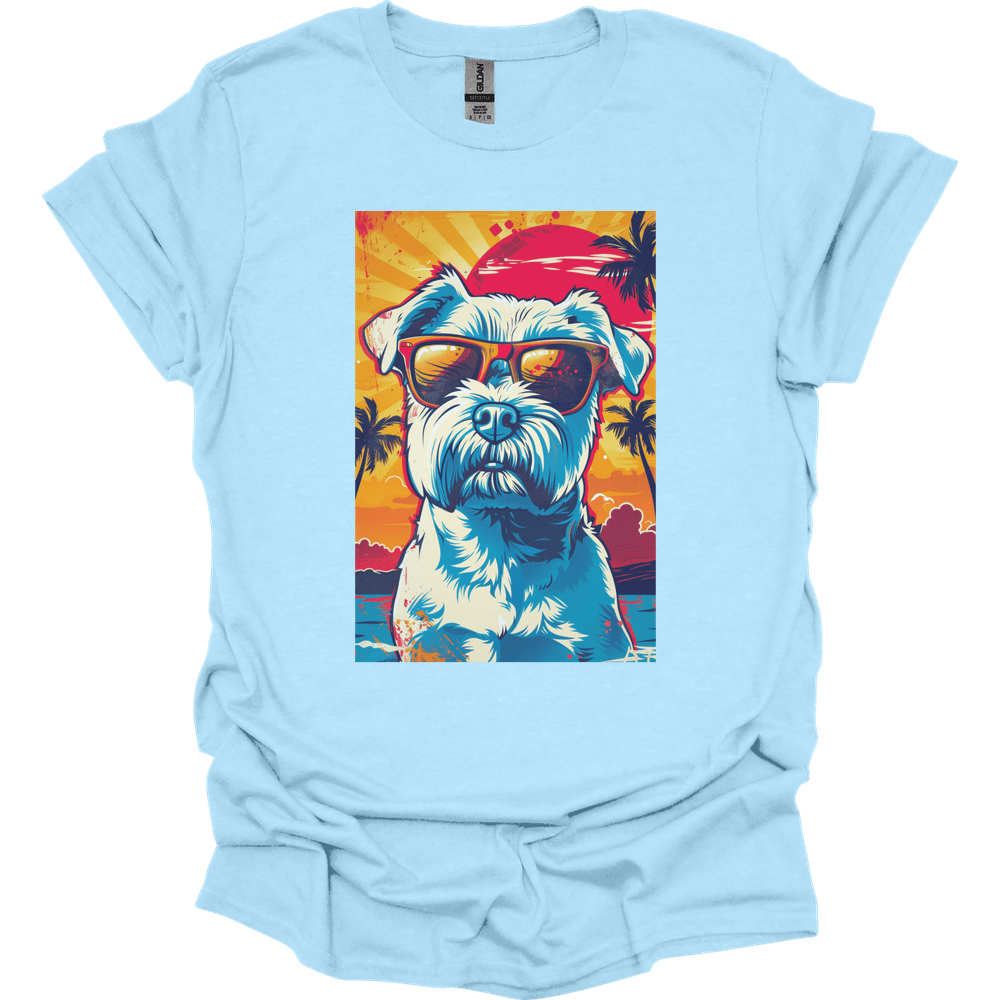 Miniature Schnauzer - Summer Dog T-Shirt - Light Blue