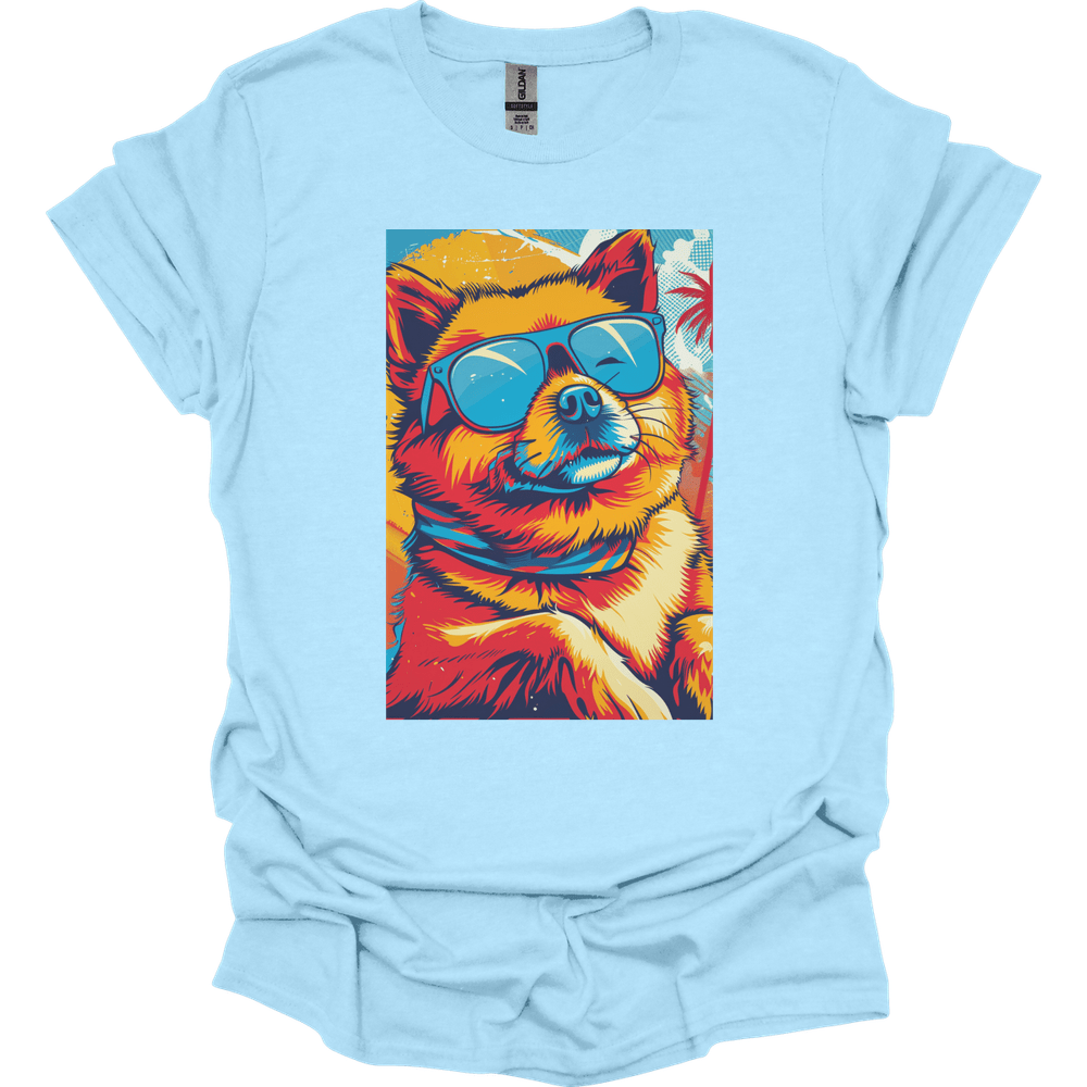 Pomeranian - Summer Dog T-Shirt - Light Blue