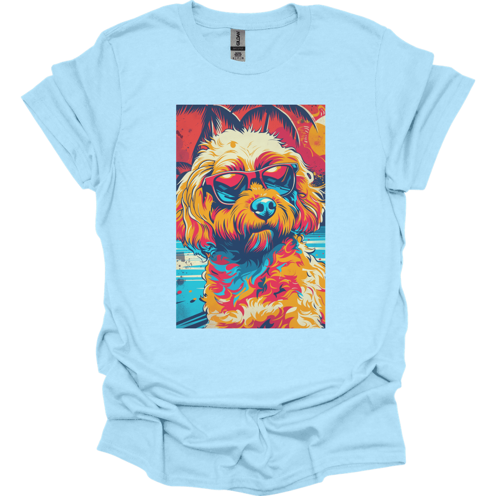 Poodle - Summer Dog T-Shirt - Light Blue