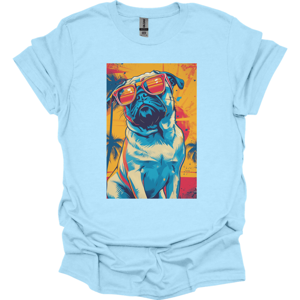 Pug - Summer Dog T-Shirt - Light Blue