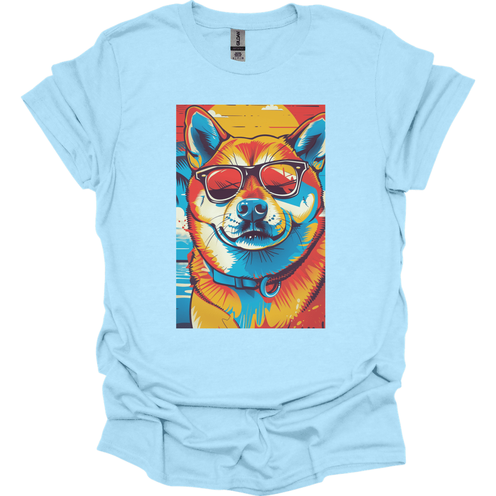 Shiba Inu - Summer Dog T-Shirt - Light Blue