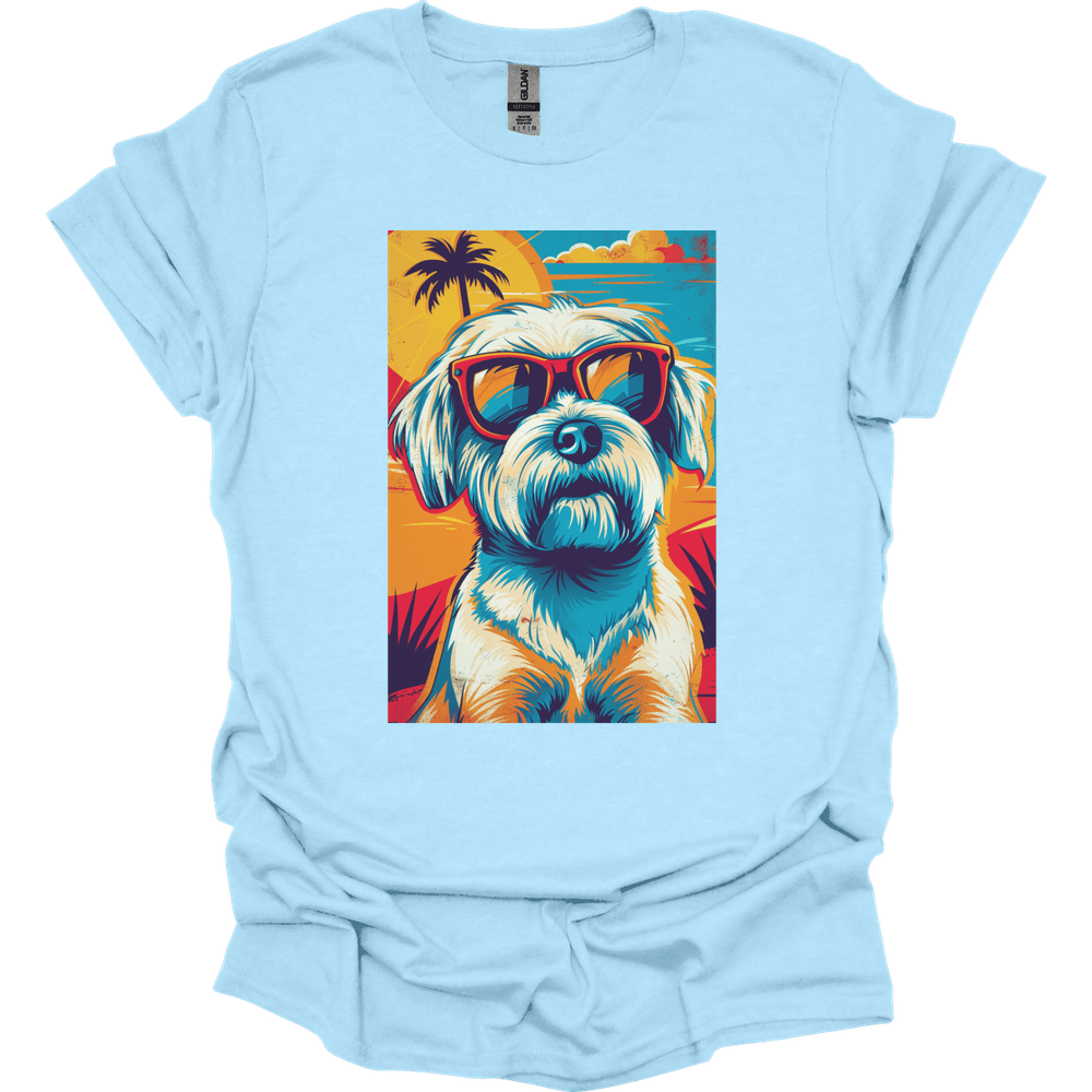 Maltese - Summer Dog T-Shirt - Light Blue