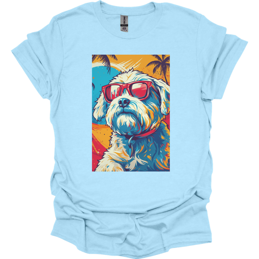 Bichon Frise - Summer Dog T-Shirt - Light Blue