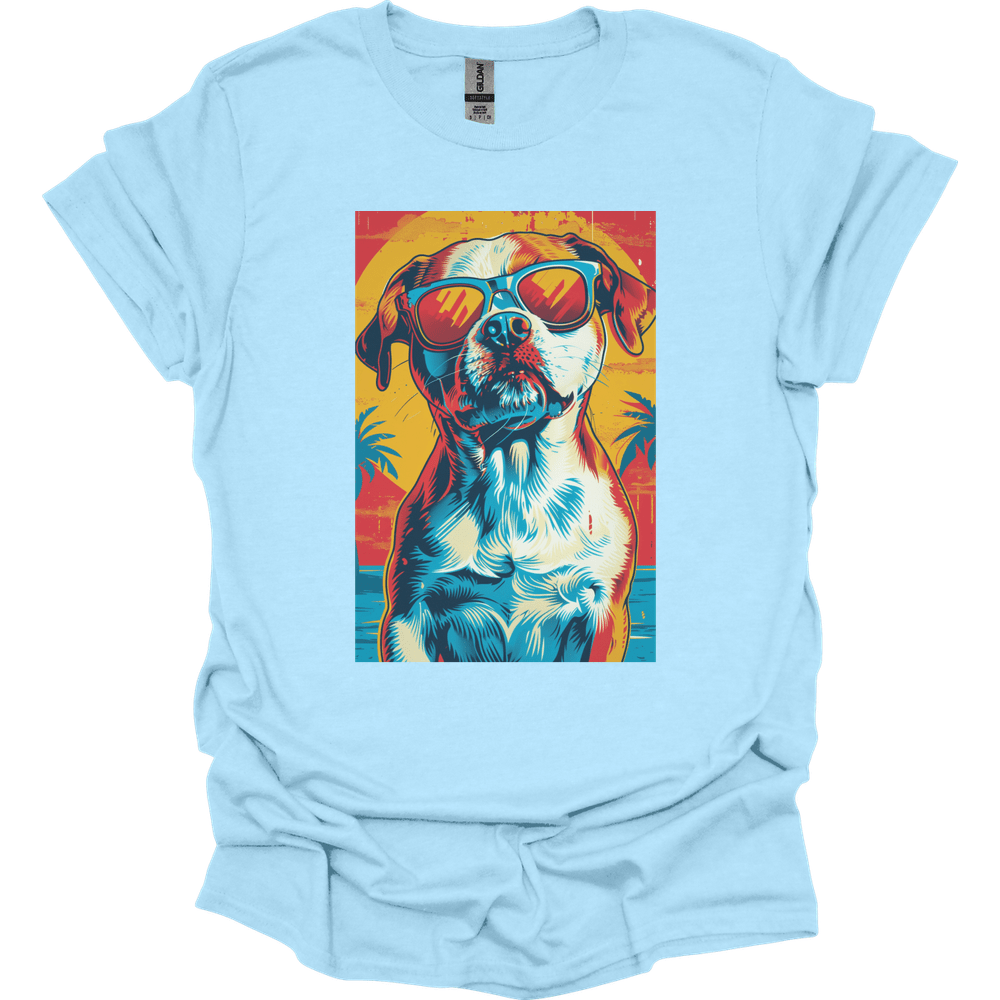 Brittany - Summer Dog T-Shirt - Light Blue