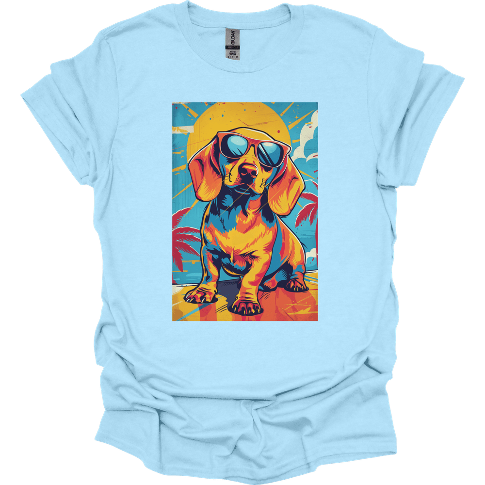 Dachshund - Summer Dog T-Shirt - Light Blue