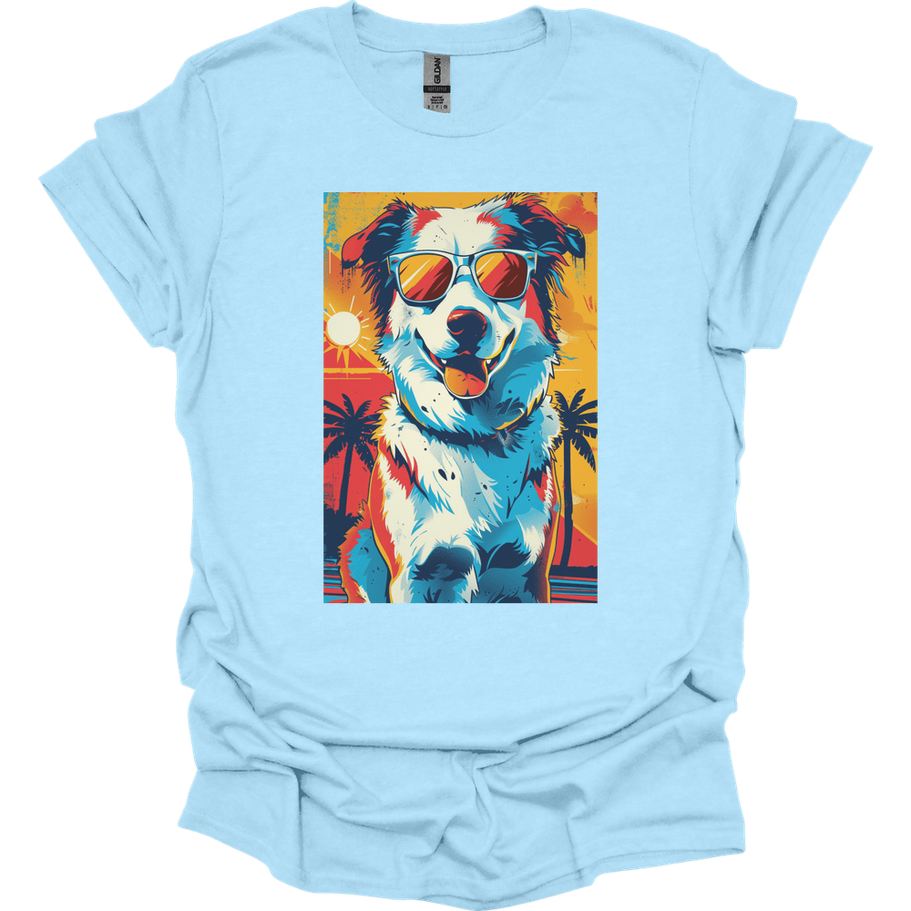 Australian Shepherd - Summer Dog T-Shirt - Light Blue