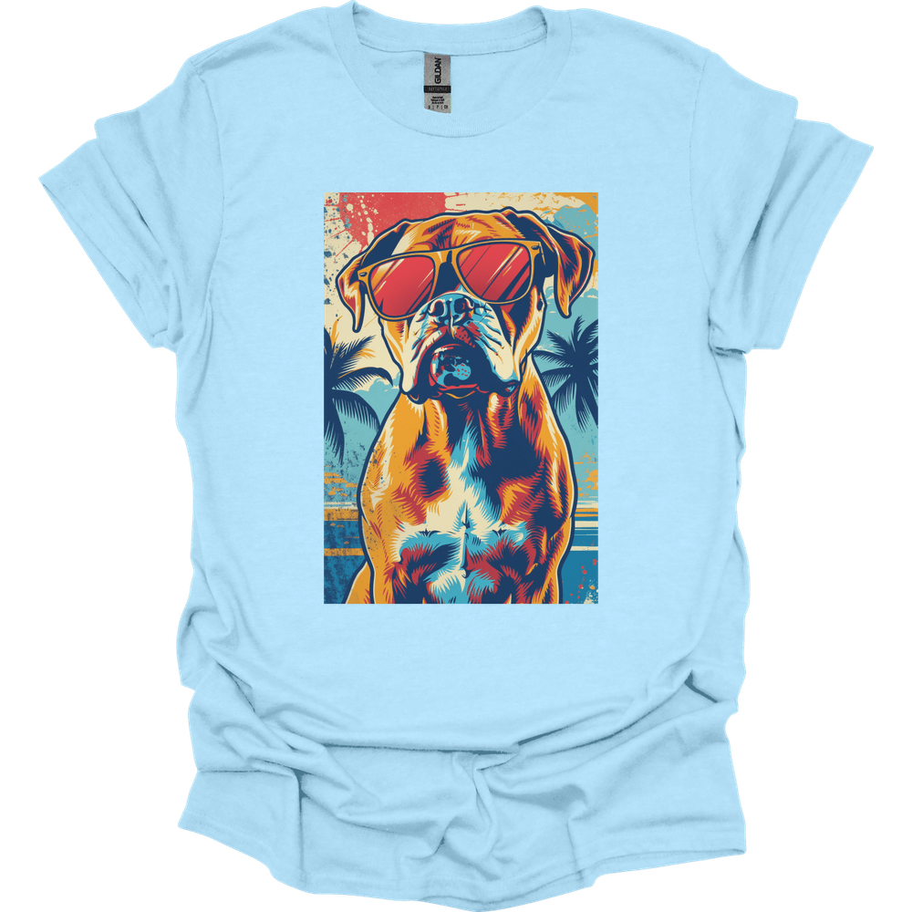Boxer - Summer Dog T-Shirt - Light Blue