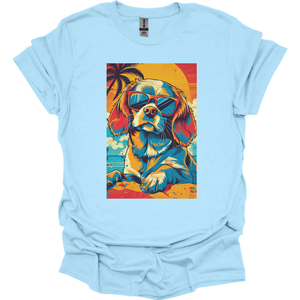 Cocker Spaniel - Summer Dog T-Shirt - Light Blue