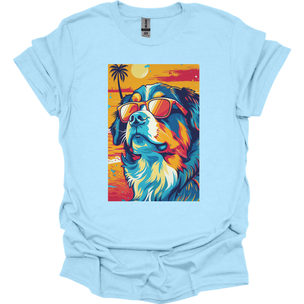 Bernese Mountain Dog - Summer Dog T-Shirt - Light Blue