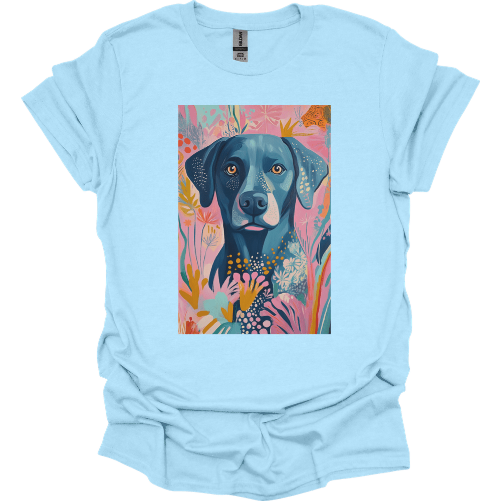 Labrador - Boho Dog T-Shirt - Light Blue