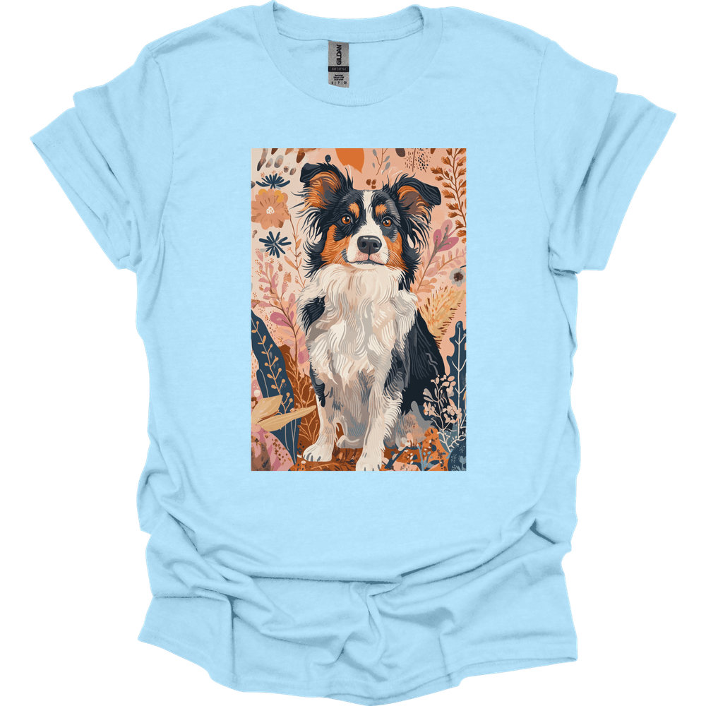 Miniature American Shepherd - Boho Dog T-Shirt - Light Blue