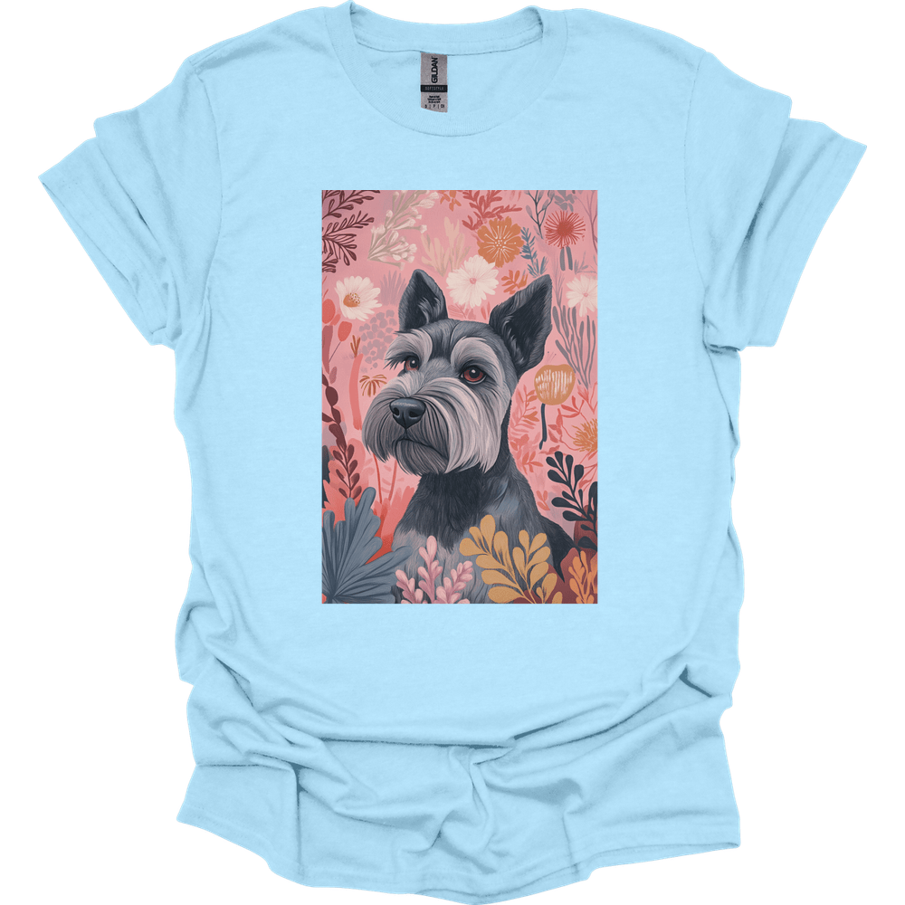 Miniature Schnauzer - Boho Dog T-Shirt - Light Blue