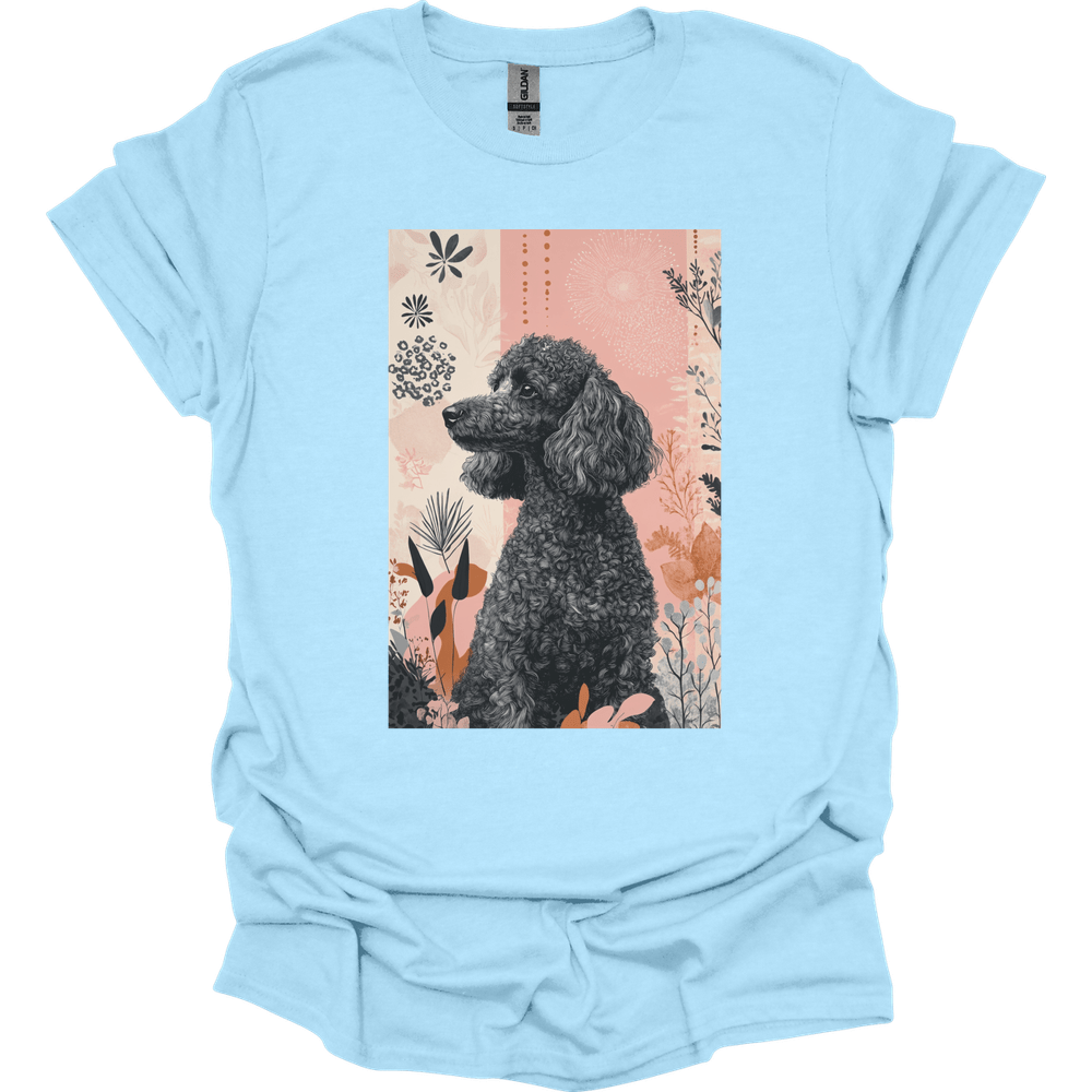Poodle - Boho Dog T-Shirt - Light Blue