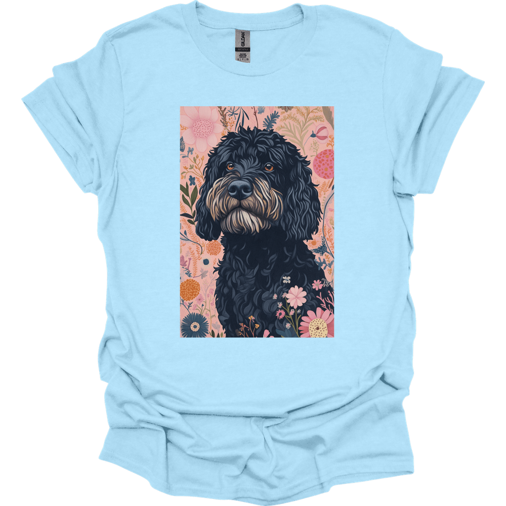 Portuguese Water Dog - Boho Dog T-Shirt - Light Blue