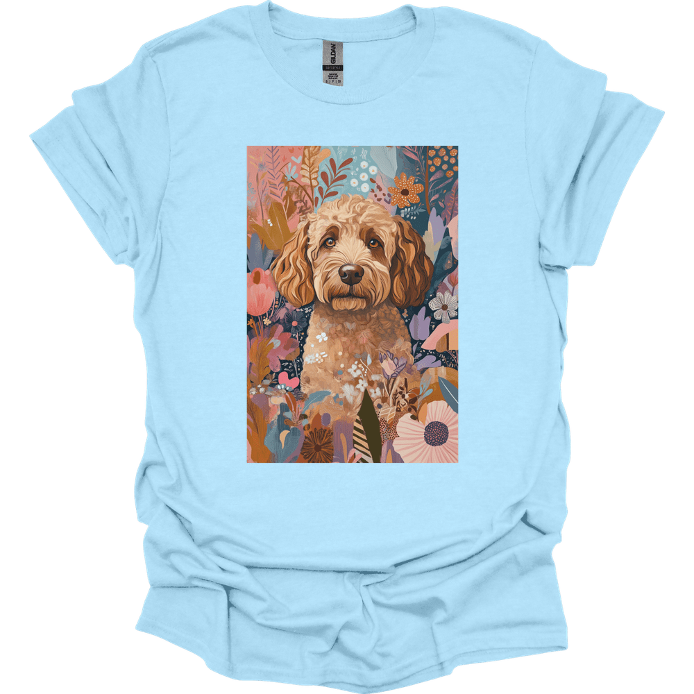 Labradoodle - Boho Dog T-Shirt - Light Blue