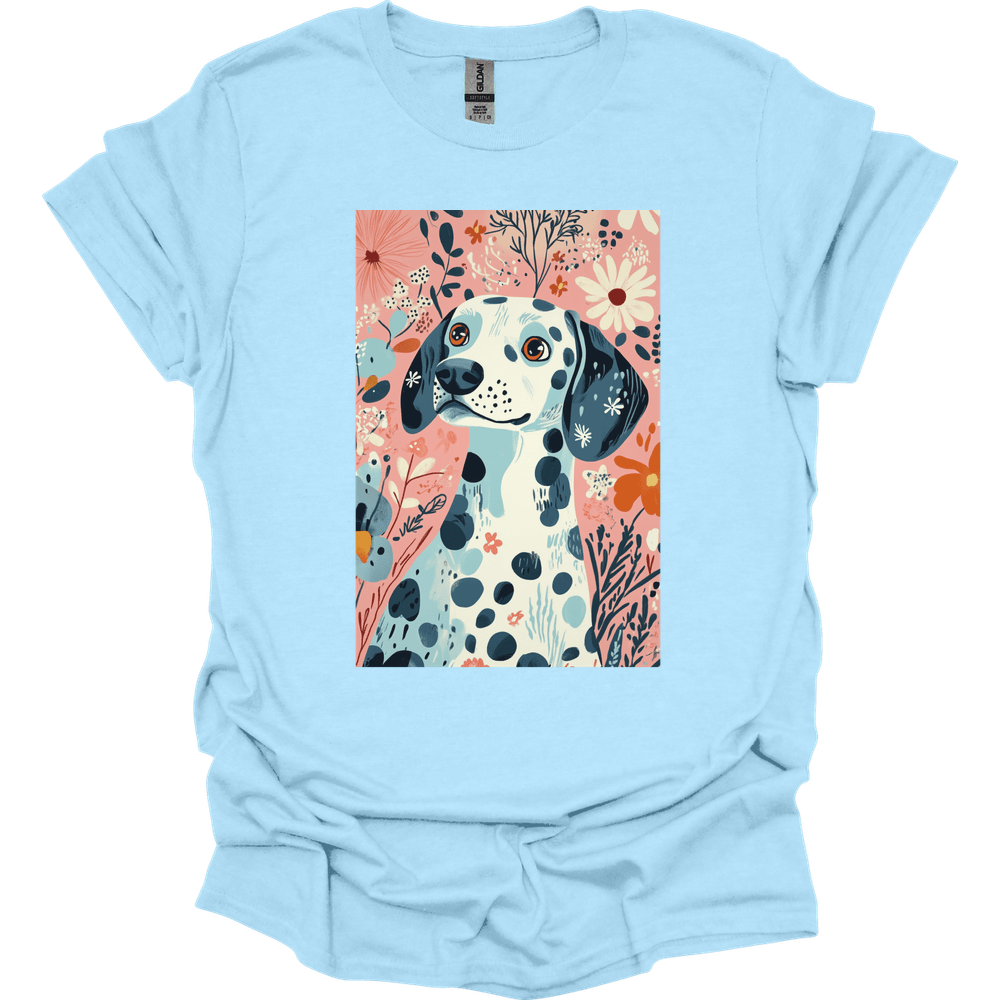 Dalmatian - Boho Dog T-Shirt - Light Blue