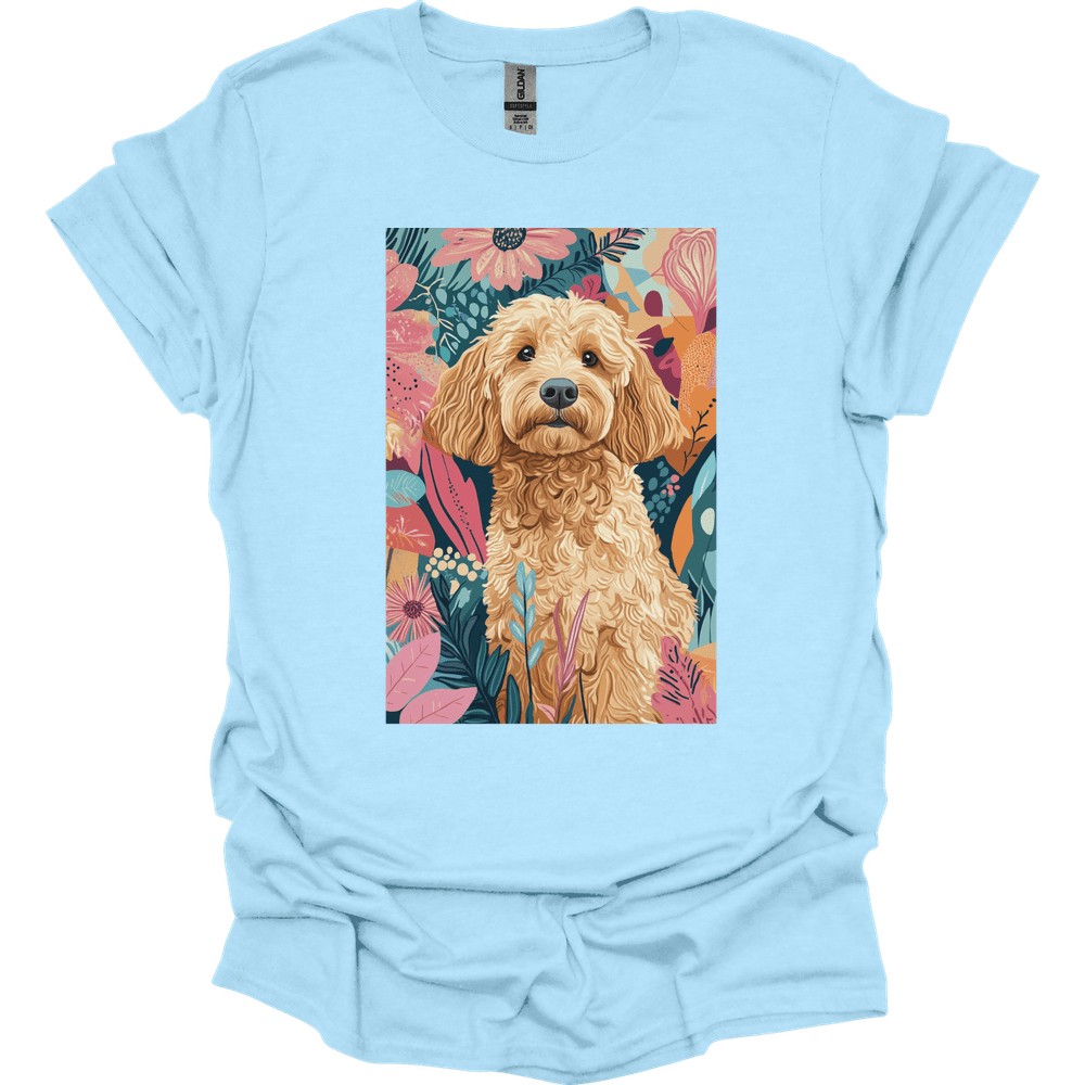 Golden Doodle - Boho Dog T-Shirt - Light Blue