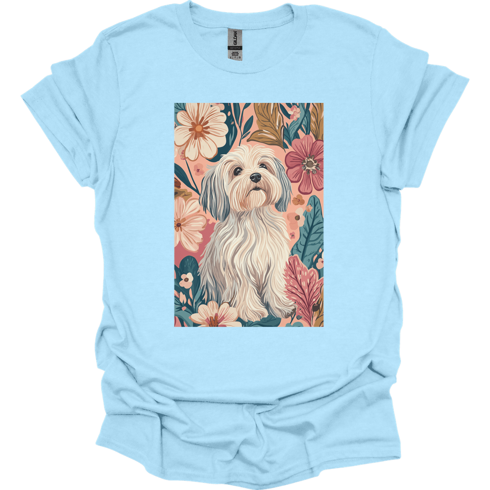 Havanese - Boho Dog T-Shirt - Light Blue