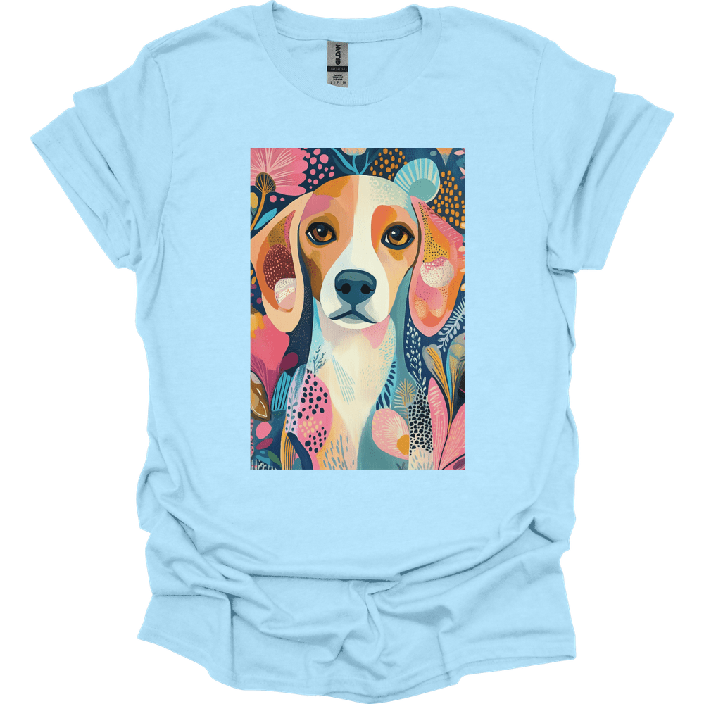Beagle - Boho Dog T-Shirt - Light Blue
