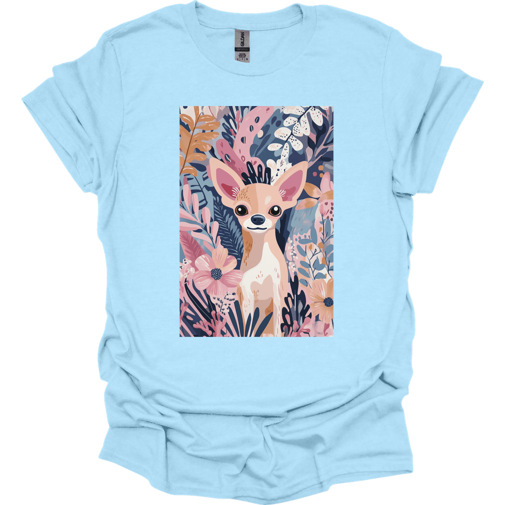 Chihuahua - Boho Dog T-Shirt - Light Blue