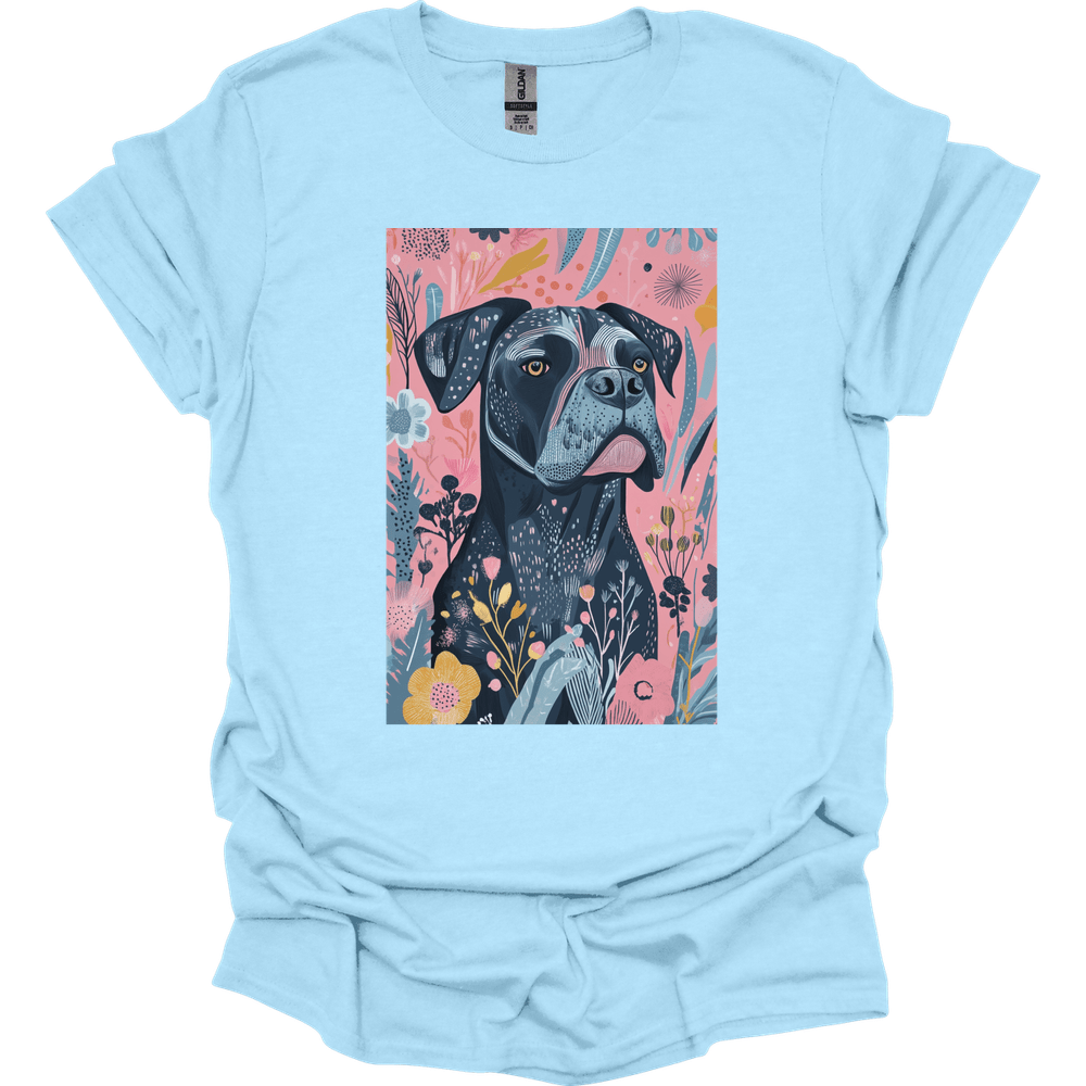 Cane Corso - Boho Dog T-Shirt - Light Blue